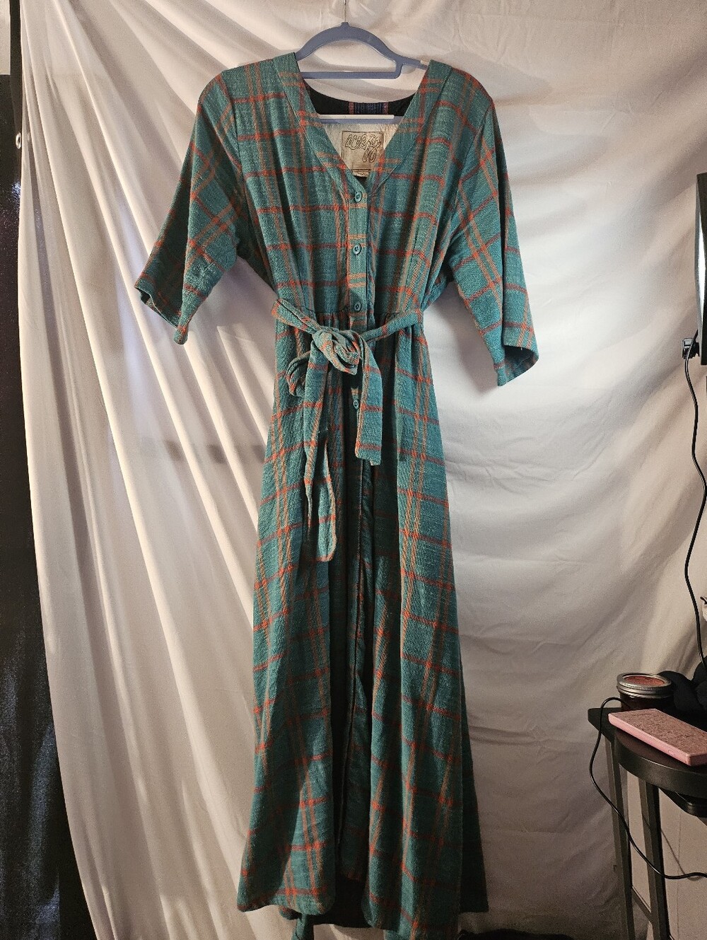 ACE & JIG LeeLee Maxi Dress Seine Large Green&red Plaid